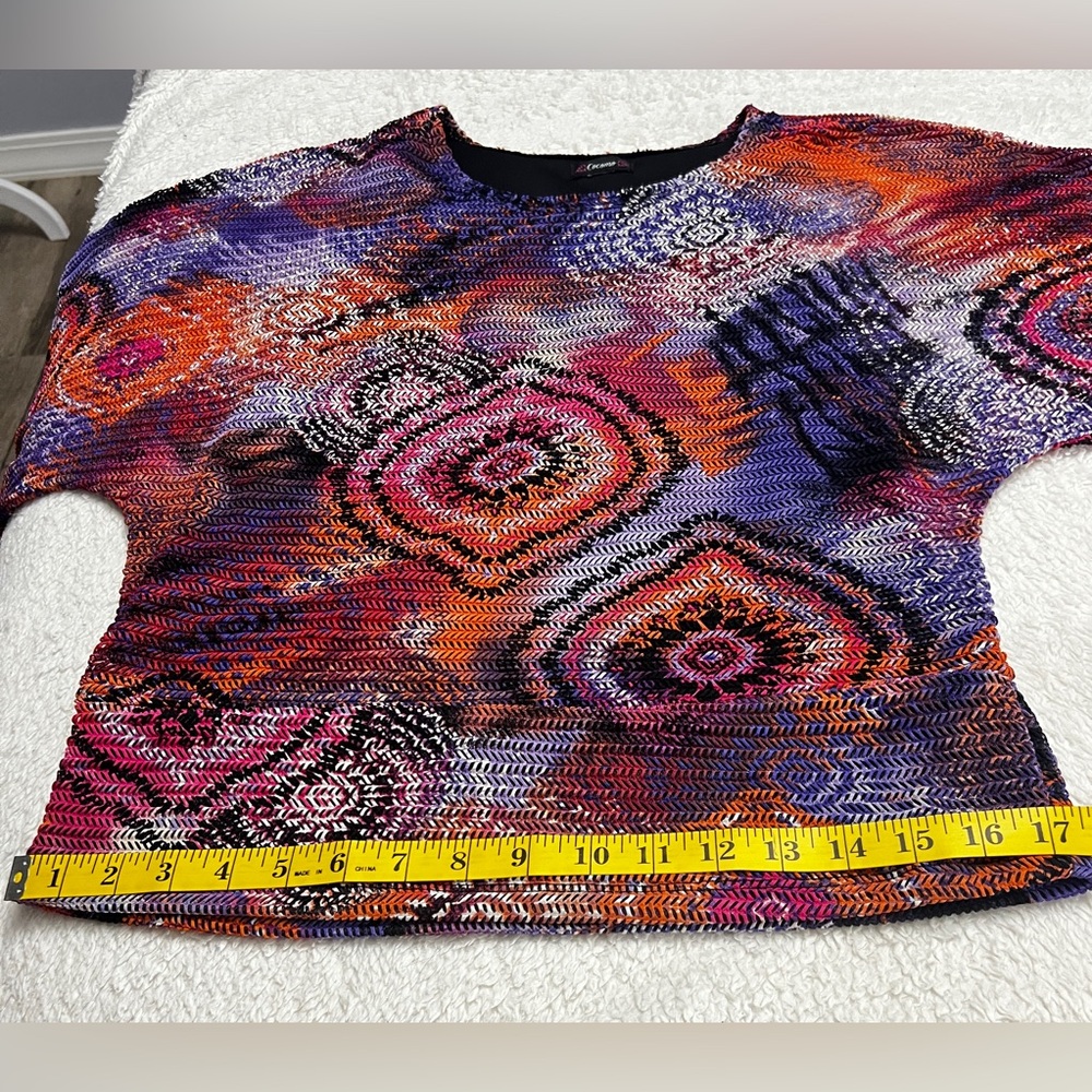 Cocomo Colorful Boho flatter sleeve pullover Top. Size S - Picture 7 of 7